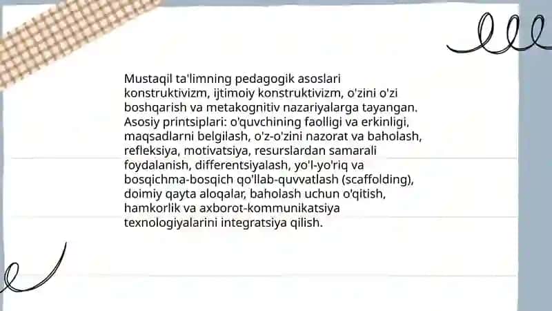 Mustaqil talim va uni tashkil etish metodikasi 4