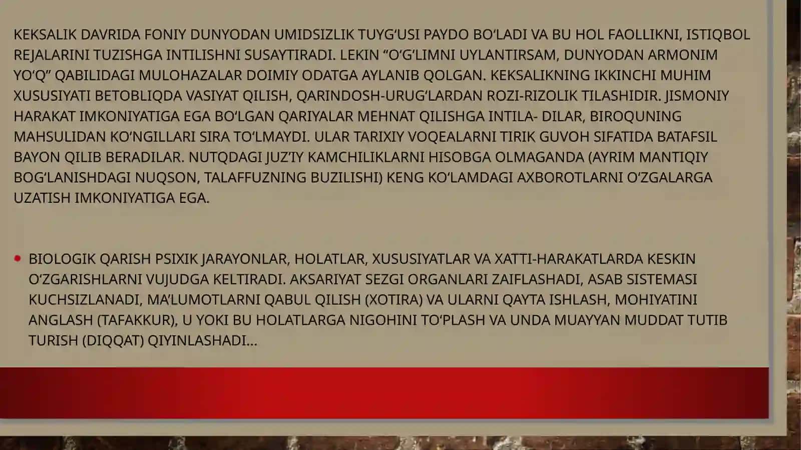 Keksalik davri psixologiyasi 4