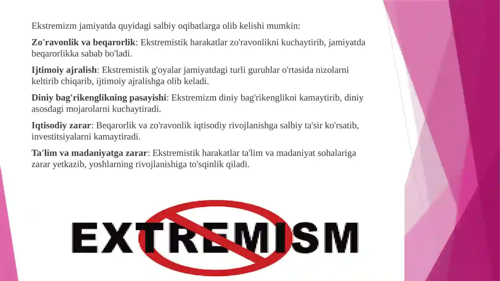 EKSTREMIZM VA KSENOFOBIYA TUSHUNCHASI 4