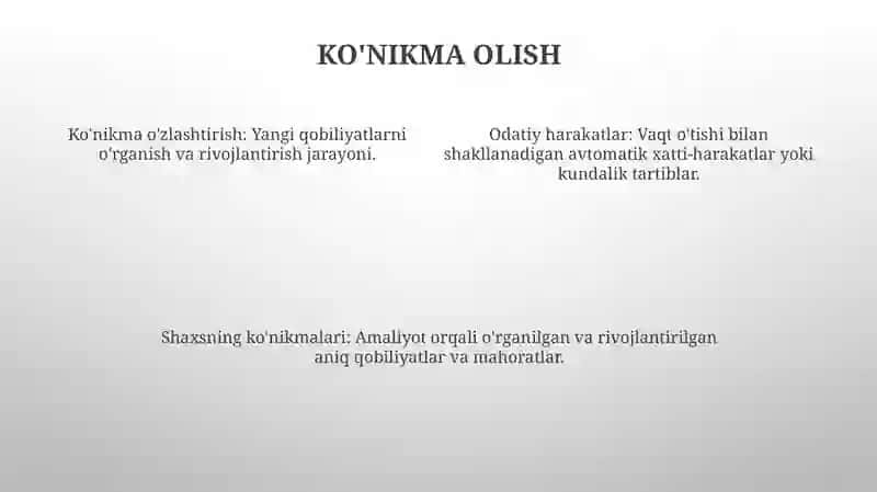 Shaxsning malaka va odatlari 4