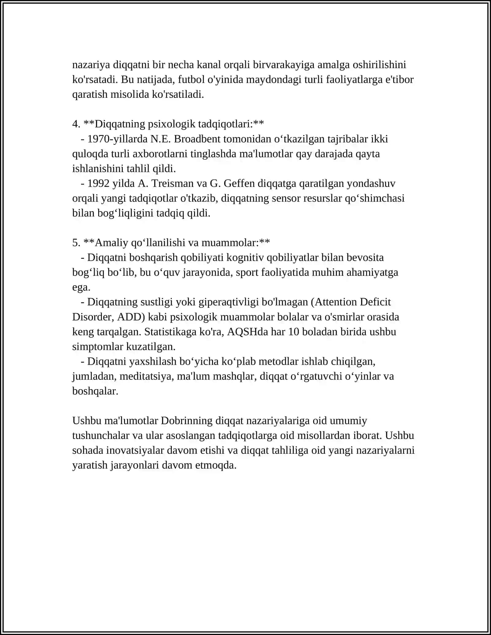 DOBRINNING DIQQAT HAQIDAGI QARASHLARI 4