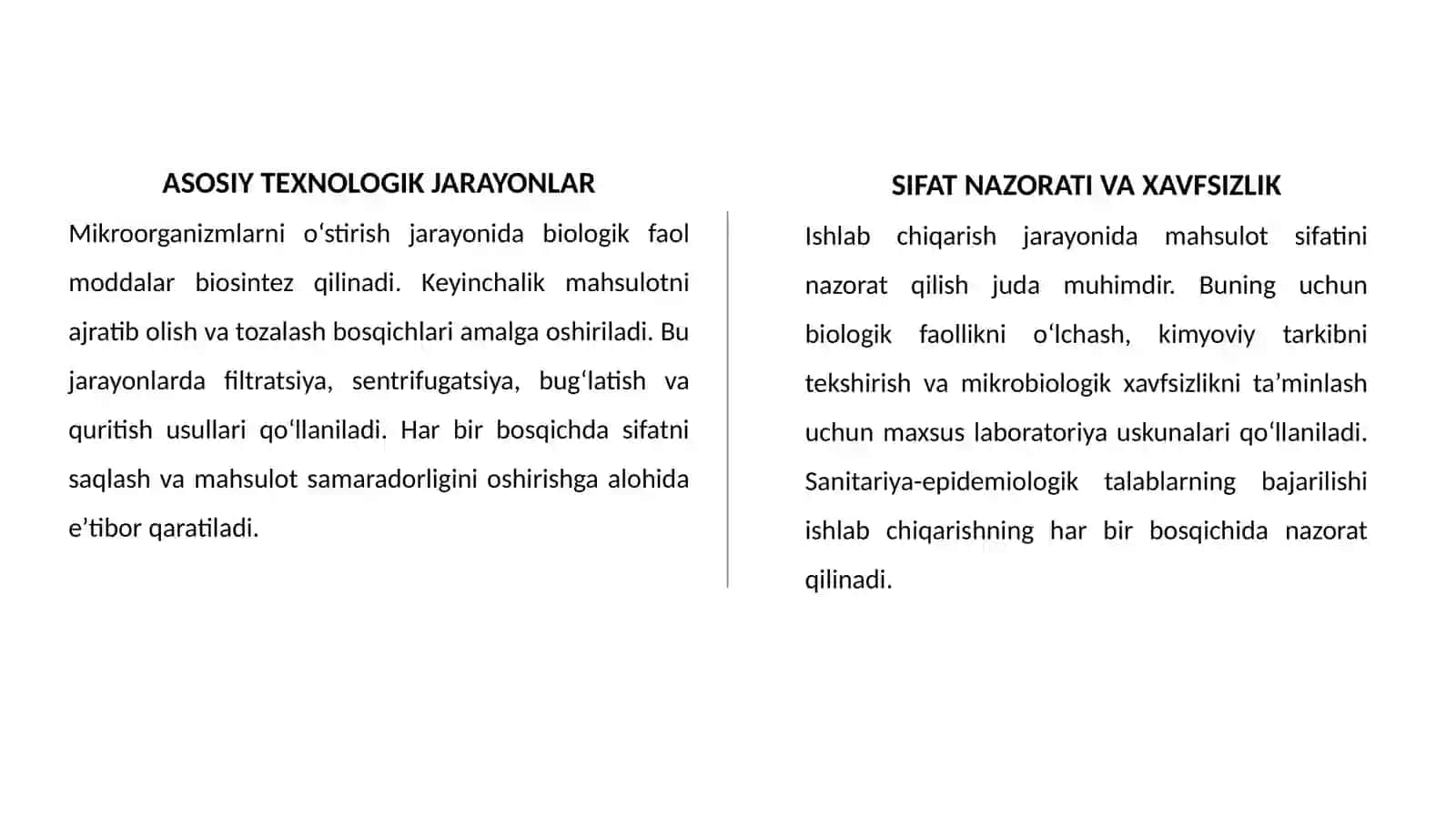 BIOLOGIK FAOL MODDALAR ISHLAB CHIQARISH UCHUN TEXNIK VOSITALAR VA MOSLAMALAR 4