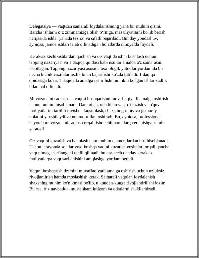 REFERAT: SHAXSNING MALAKA VA ODATLARI 4