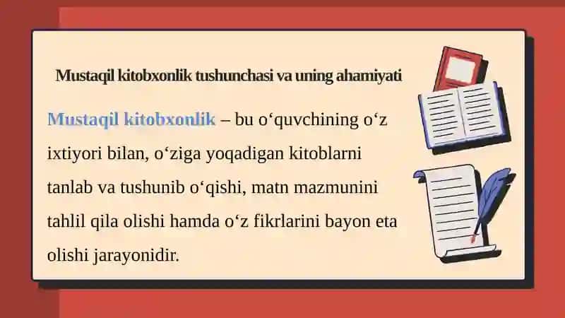 Boshlang'ich Sinf O'quvchilarida mustaqil kitobxonlikni shakllantirish 4
