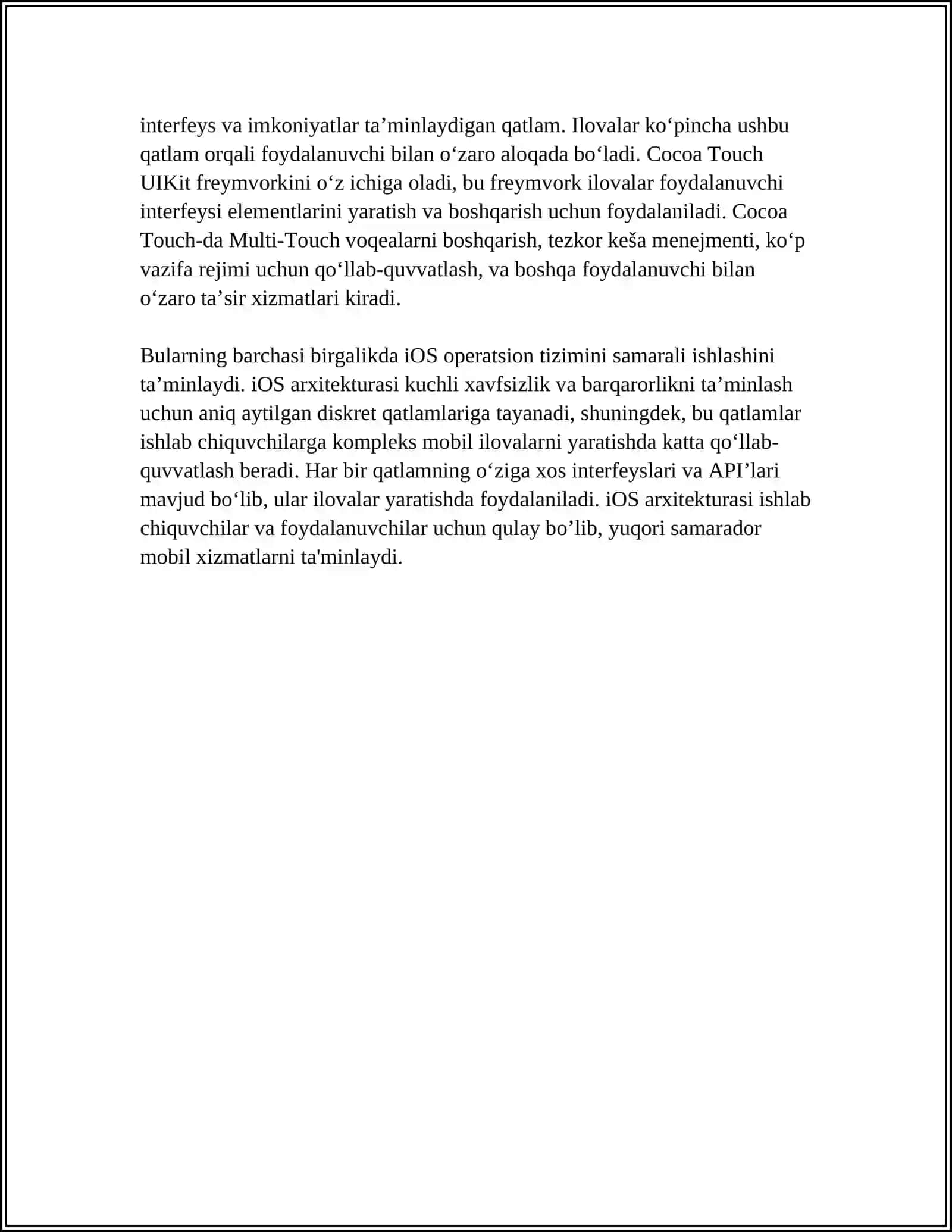 IOS MOBIL OPERATSION TIZIMI 4