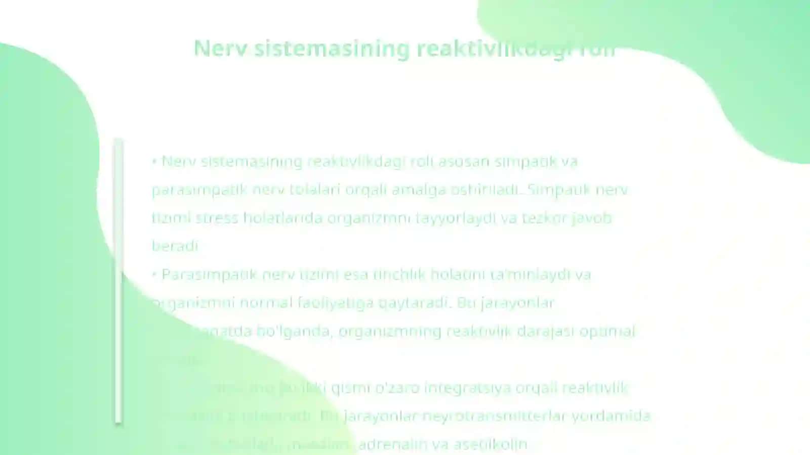 Reaktivlik va rezistentlikning shakllanishida nerv va endokrin sestemasining roli 4