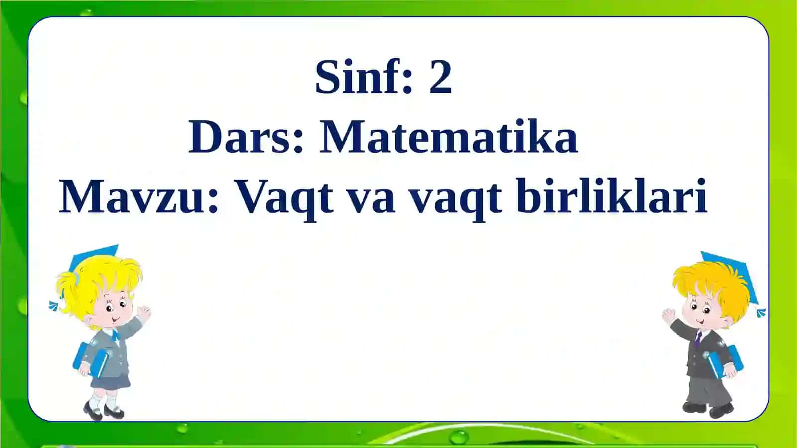 Vaqtvavaqtbirliklari 4