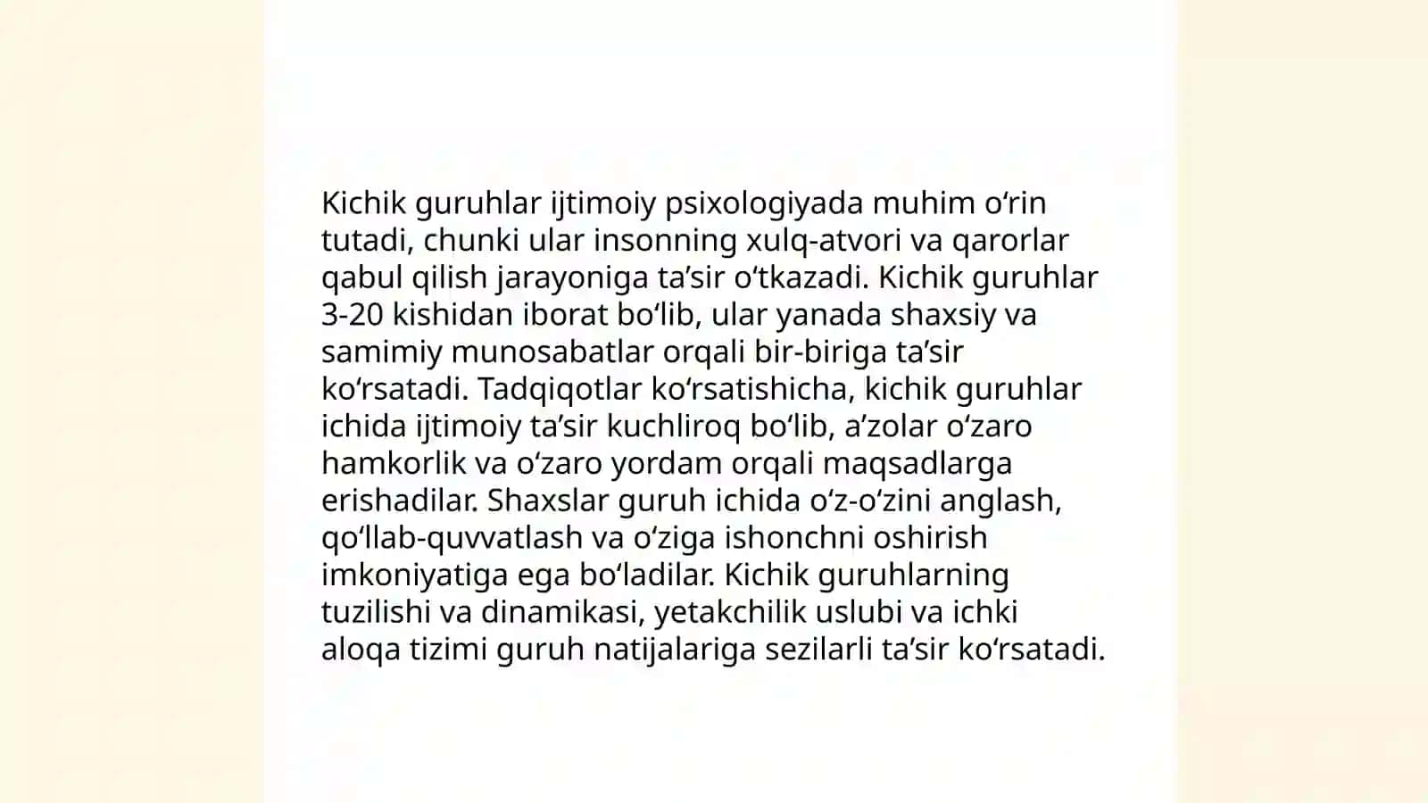 Kichik guruhlar psixologiyasi 4