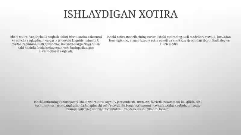Xotira Jarayonlari Va Turlar 4