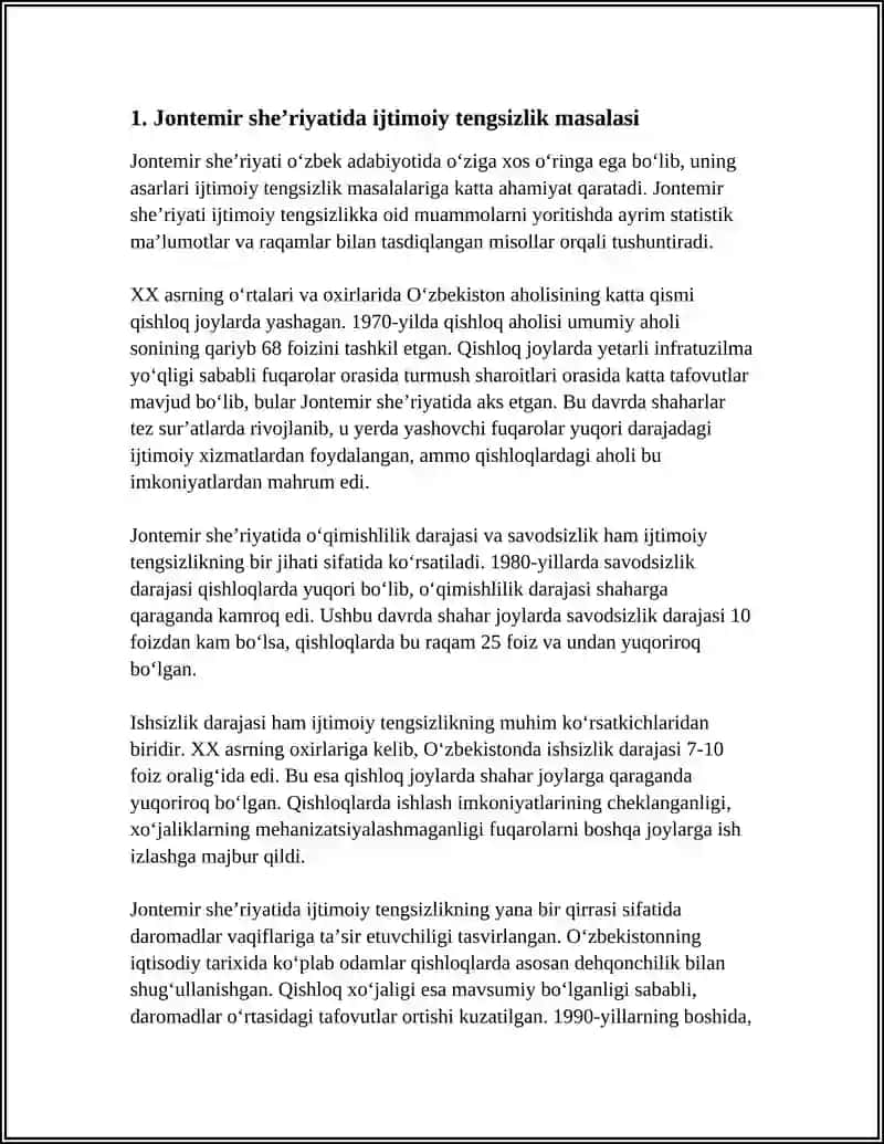 JONTEMIR SHEʼRIYATIDA IJTIMOIY MUAMMOLARNING BADIIY TALQINI 4