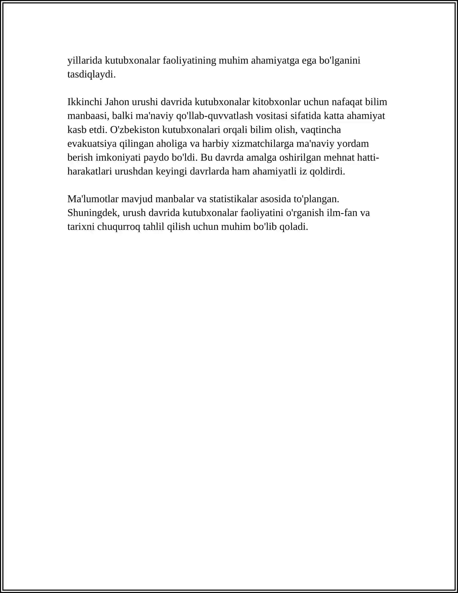 Ikkinci Jahon Urushi Davrida O'zbekistonda Kitobat Ishi 4