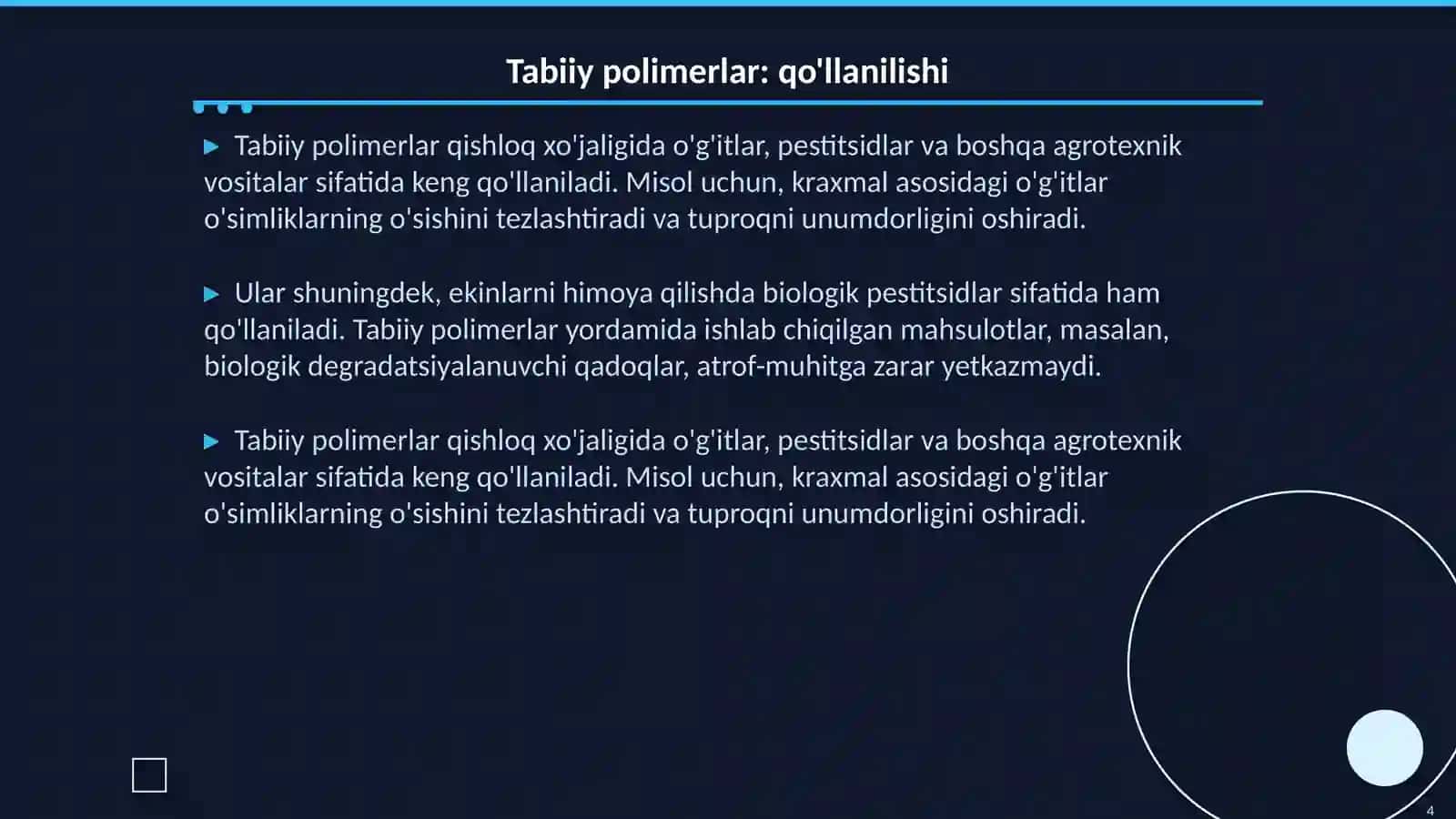 Tabiiy va sintetik polimerlar 4