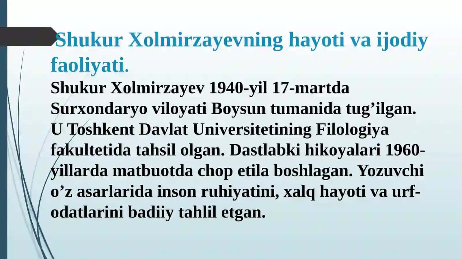 Shukur Xolmirzayevning esselari 4