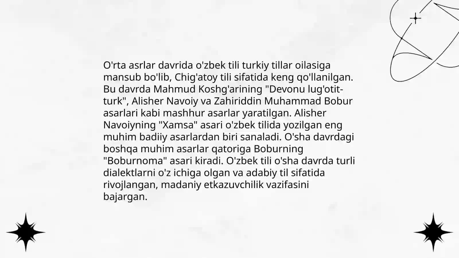 O‘zbek Tilining Taraqqiyot Bosqichlari 4