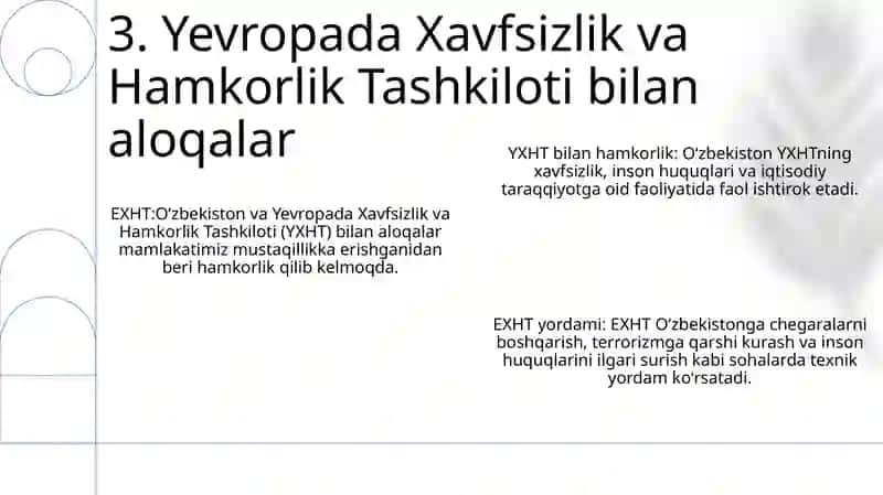 O'Zbekistonning Xalqaro Tashkilotlar Bilan Hamkorlik Aloqalari 4