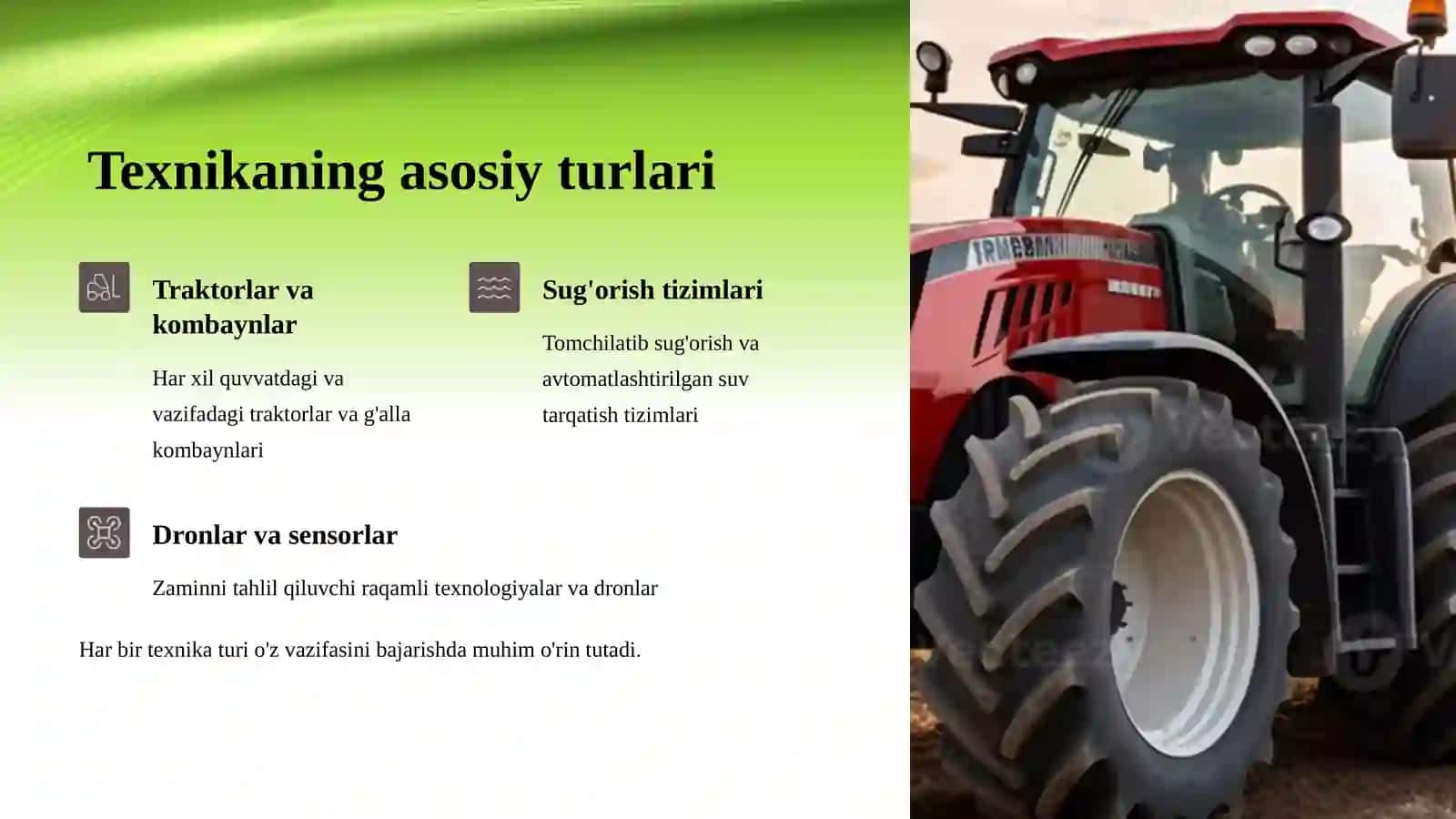 Qishloq xo'jaligini texnik bazasini yaratish 4