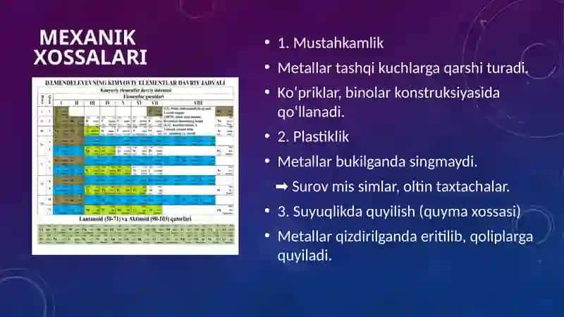 Metallarning umumiy xossalari 4