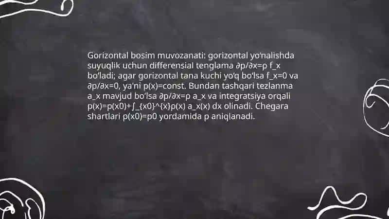 Suyuqliklar muvozanatining differensial tenglamasi 4