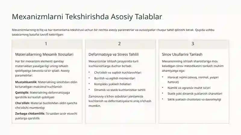 Mexanizmlarni Strukturasini Tekshirishdagi Asosiy Talablar 4