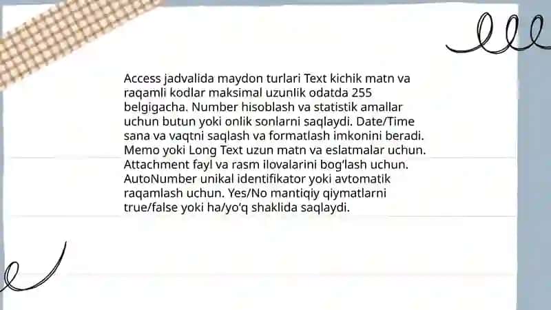 Microsoft Access dasturida jadval va soʻrovlar yaratish 4