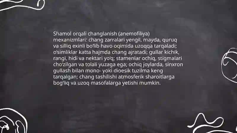 Oʻsimliklarning abiotik changlanishi 4