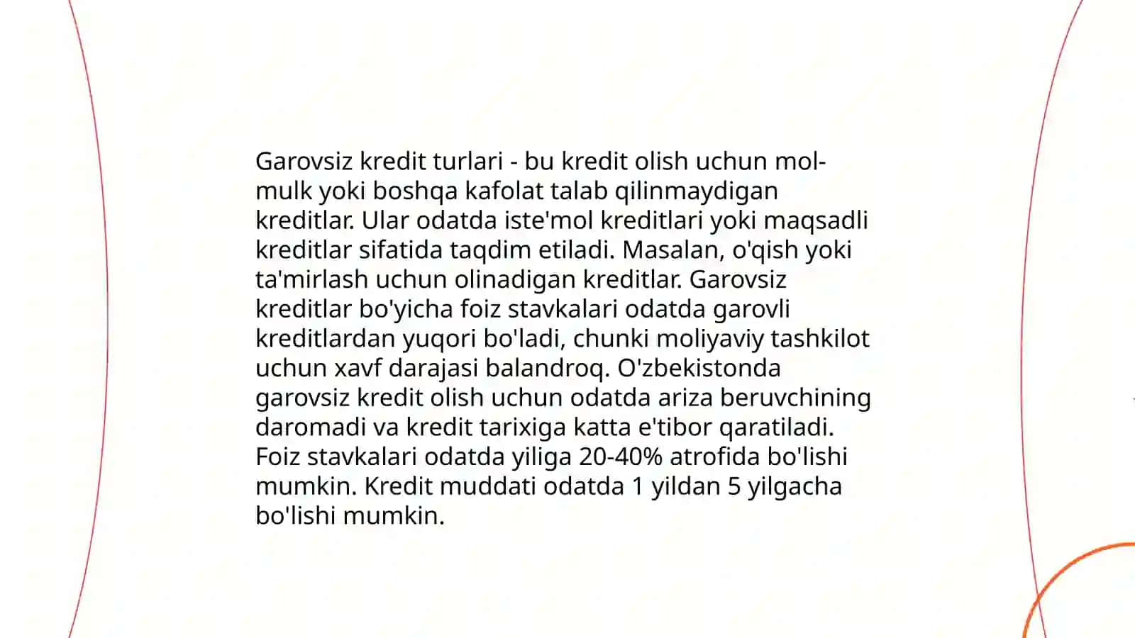 Garovsiz kredit berish tartibi 4