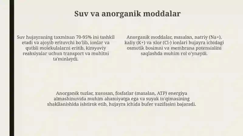 Hujayraning fizikaviy va kimyoviy tarkibi 4