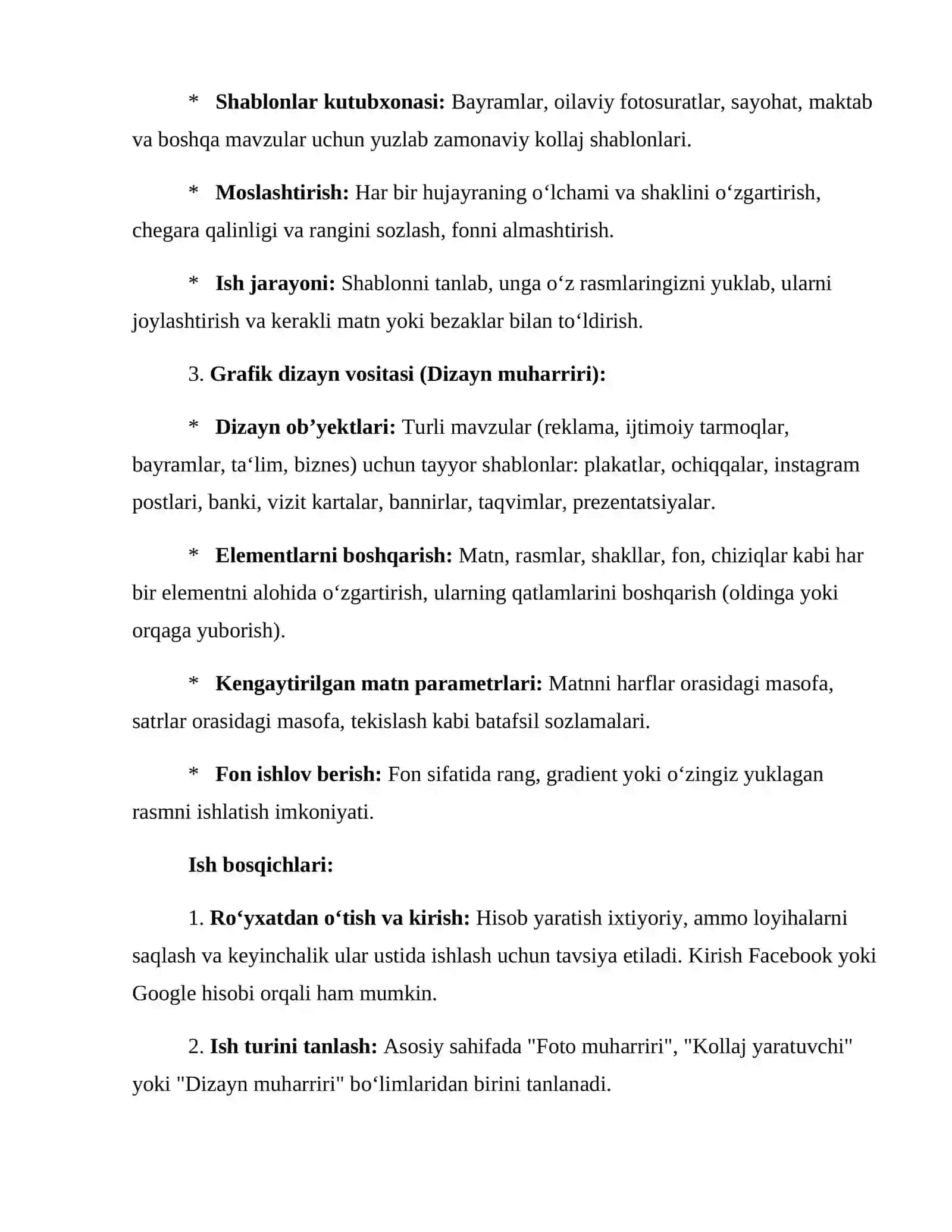 FotoJet onlayn-servisi bilan ishlash 4