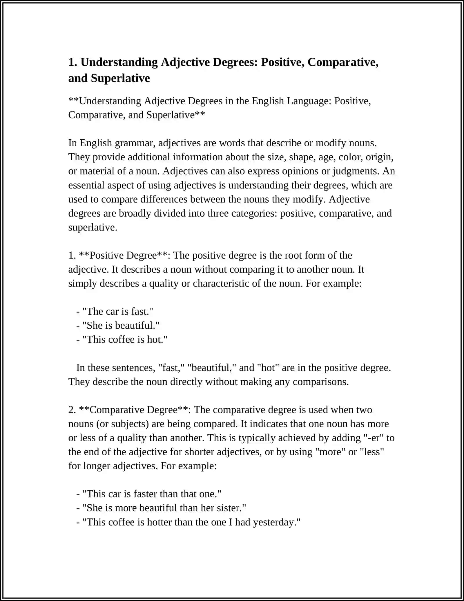 THE IMPORTANCE OF ADJECTIVE DEGREE IN ENGLISH GRAMMAR 4