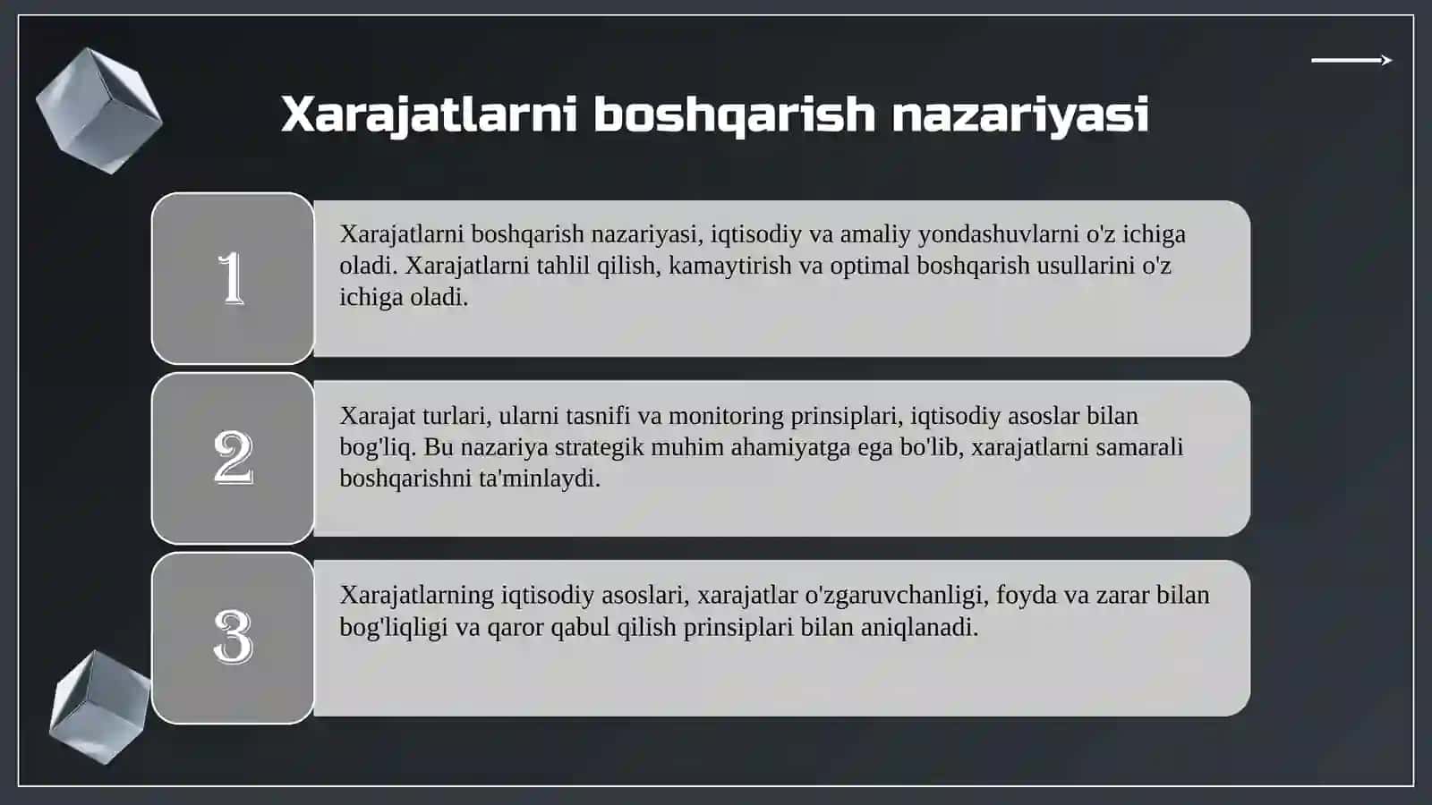 Korxonalarda xarajatlarni boshqarish 4