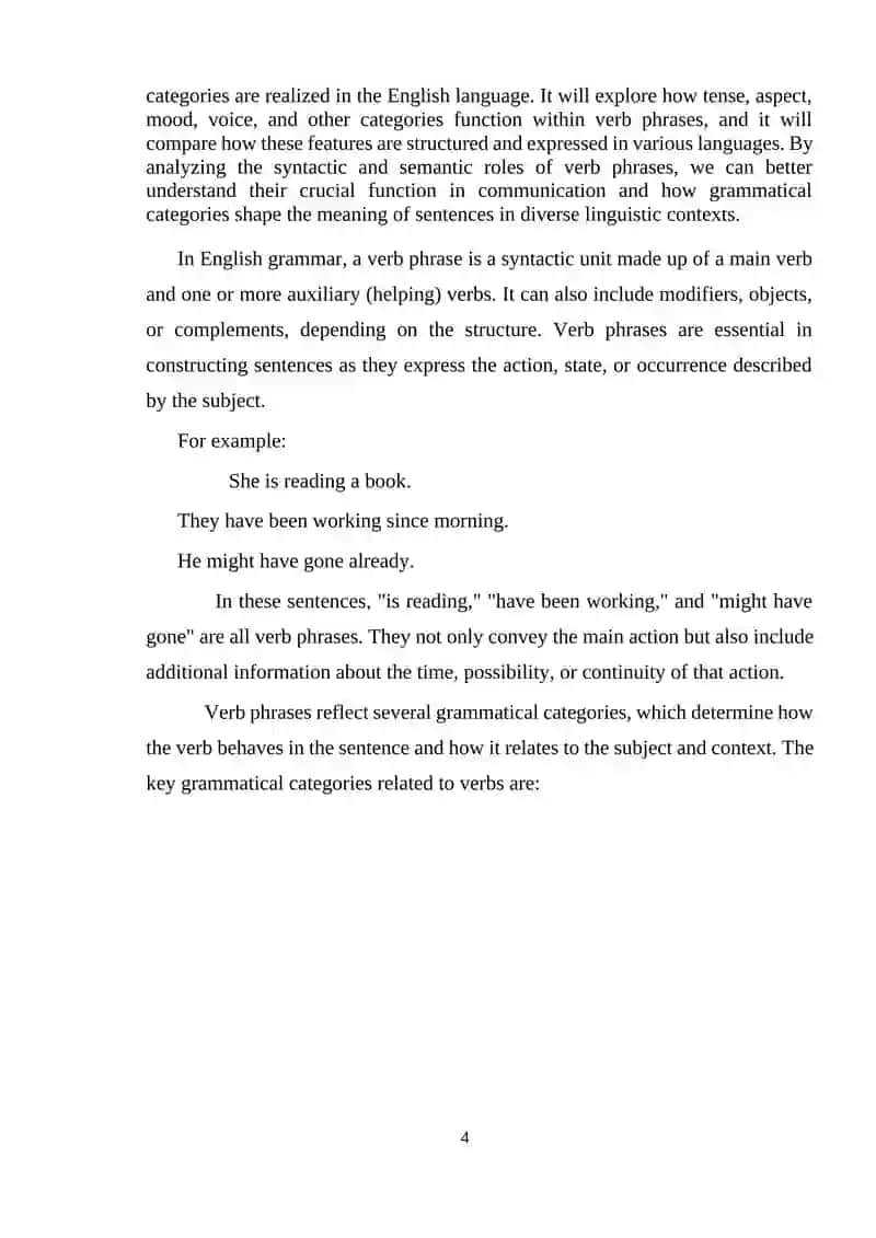 Course Work on Learning Language Aspect 4