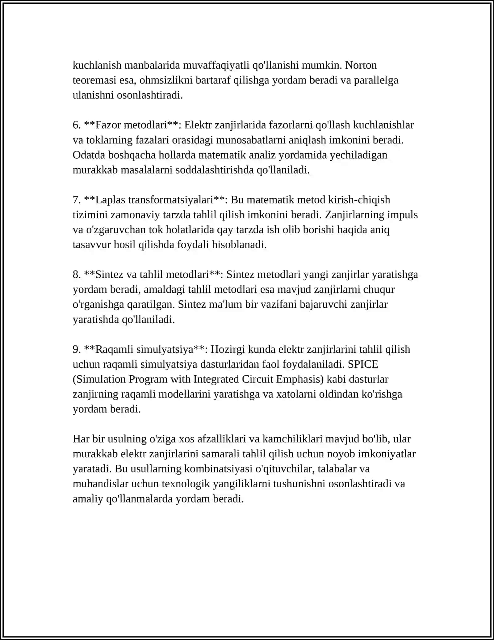 MURAKKAB ELEKTR ZANJIRLARINI HISOBLASH USULLARI 4