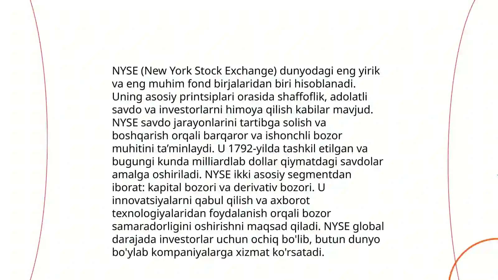 Xalqaro moliya bozorlaridan (masalan, NYSE, London birjasi, Tokio birjasi) 4