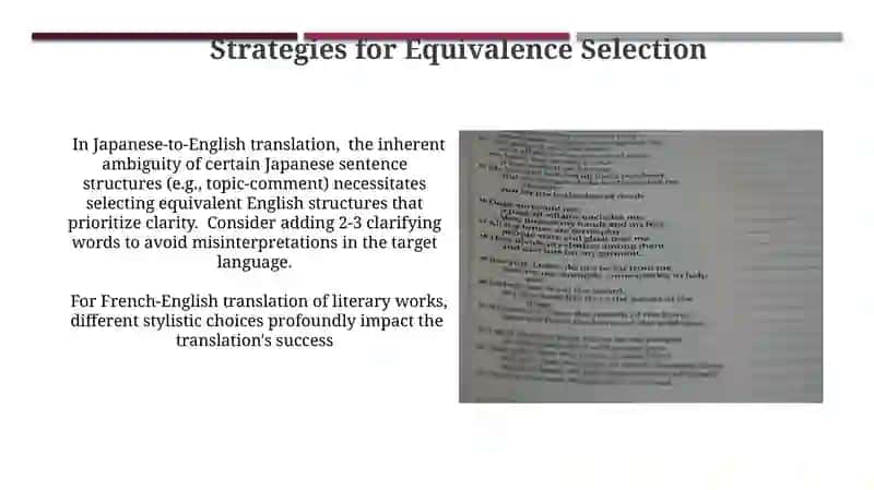 Choosing Grammatic Equivalency in Translation 4