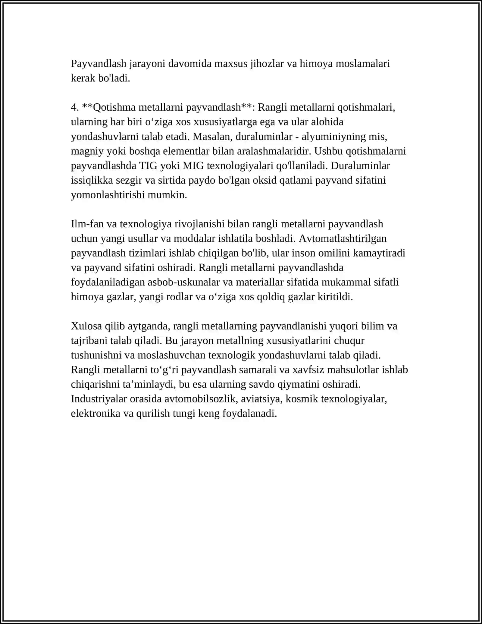 RANGLI METALLARNI PAYVANDLANGAN 4