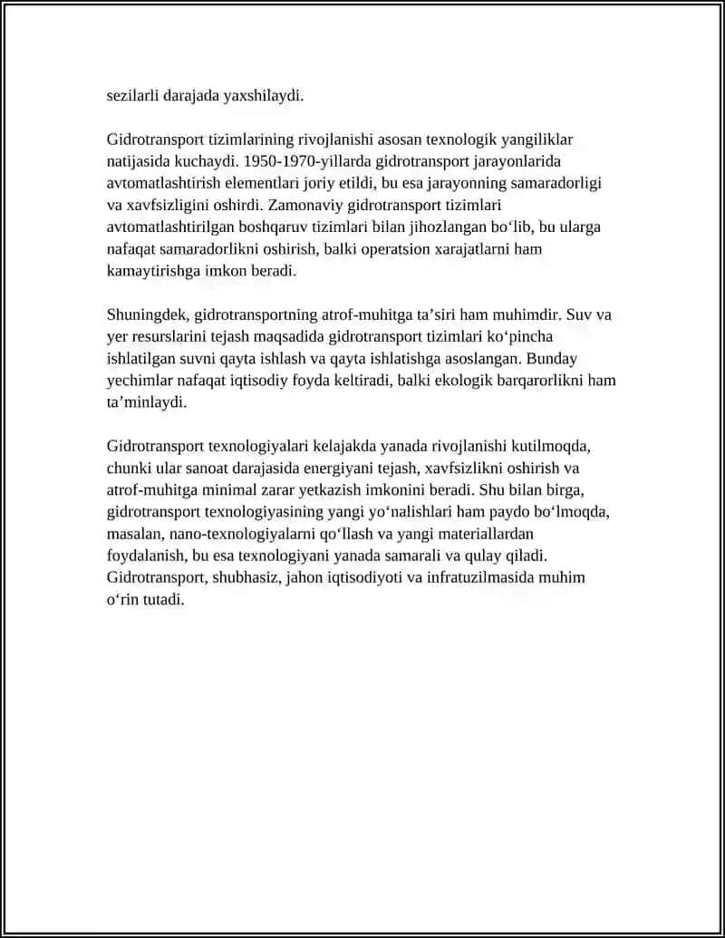 GIDROTRANSPORT VOSITALARI, ASOSIY USKUNALARI 4