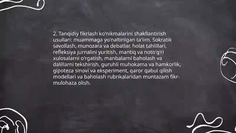 Tanqidiy va ijodiy fikrlash 4