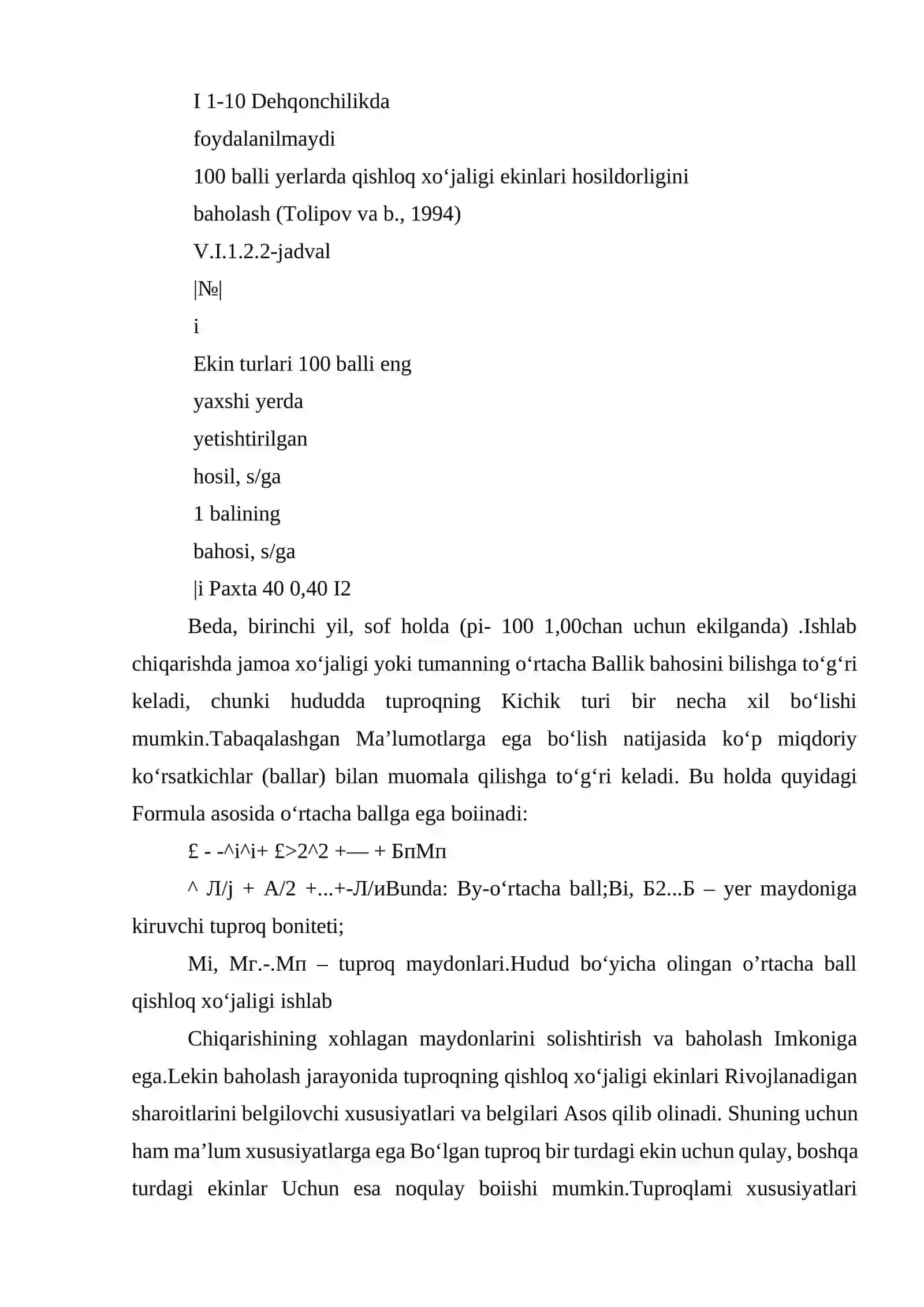 Tuproq bonitet 4