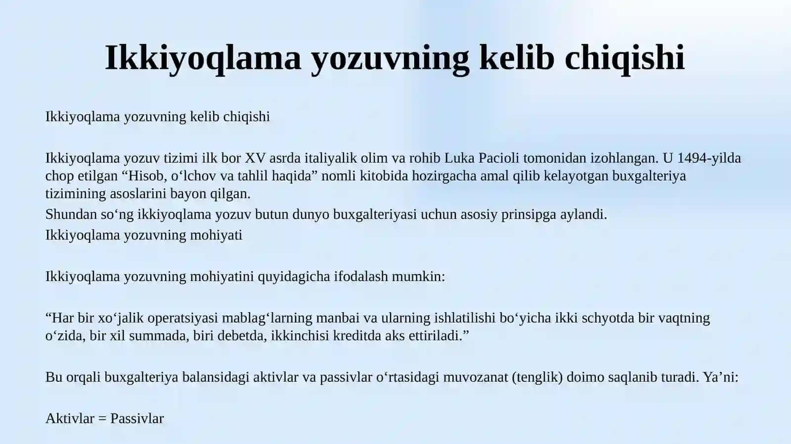 Buxgalteriya xisobida ikkiyoqlama yozuv pptx 4