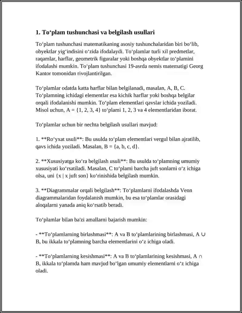 TOʻPLAM TUSHUNCHASI 4