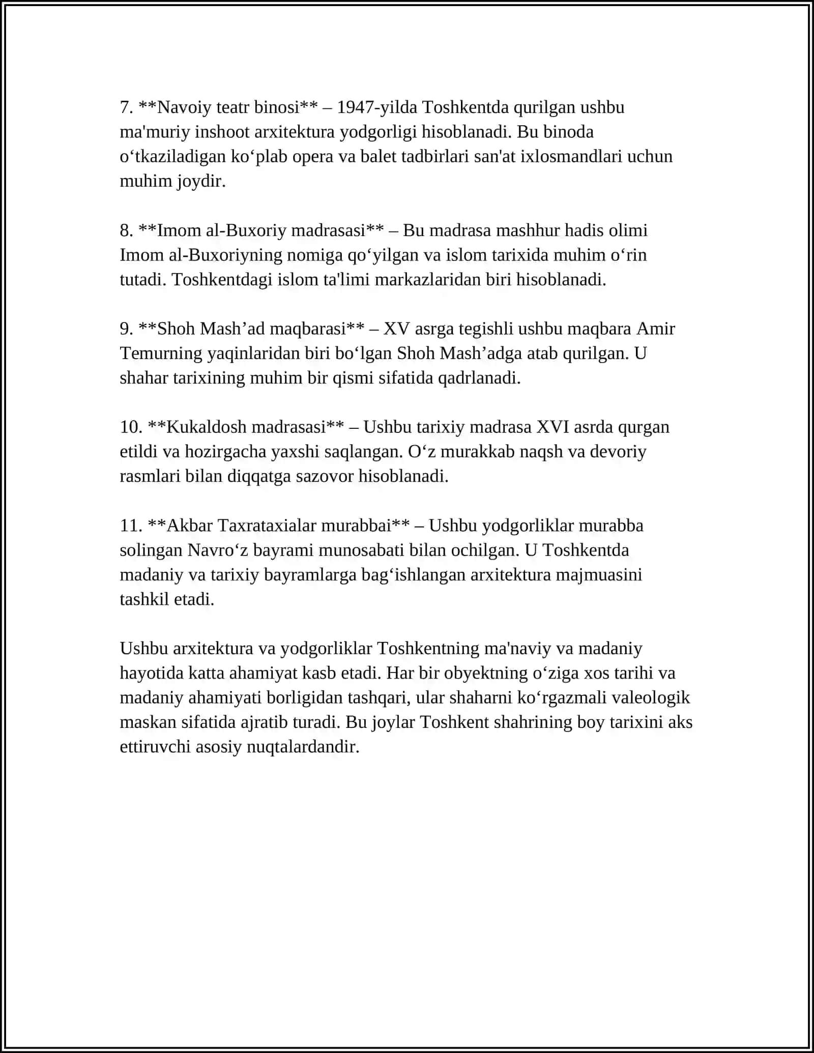 O'ZBEKISTON RESPUBLIKASI TURIZMI HAQIDA 4