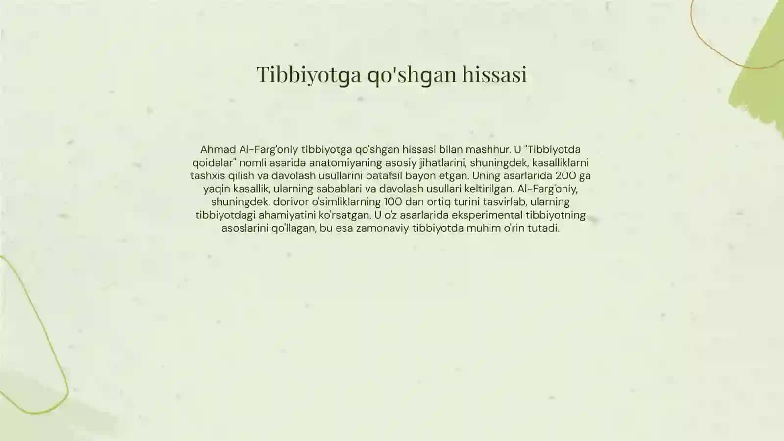 Tibbiyotda Ahmad Al-Fargʼoniy merosi 4