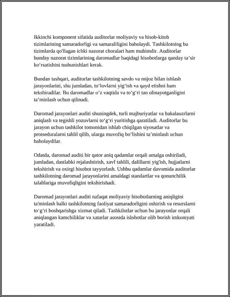 DAROMAD JARAYONLAR AUDITI 4