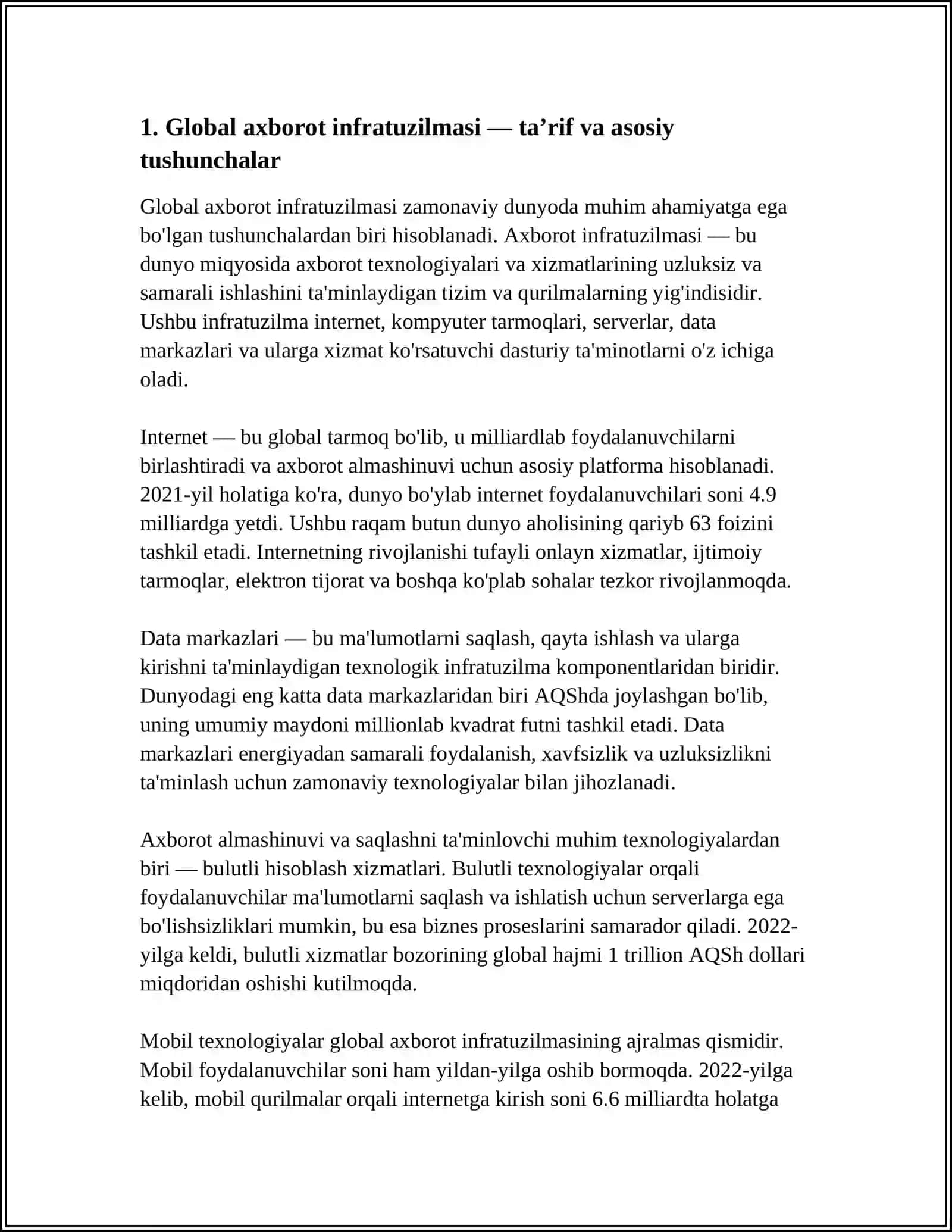 GLOBAL AXBORAT INFRATUZILMA TARKIBI VA MAZMUNI 4
