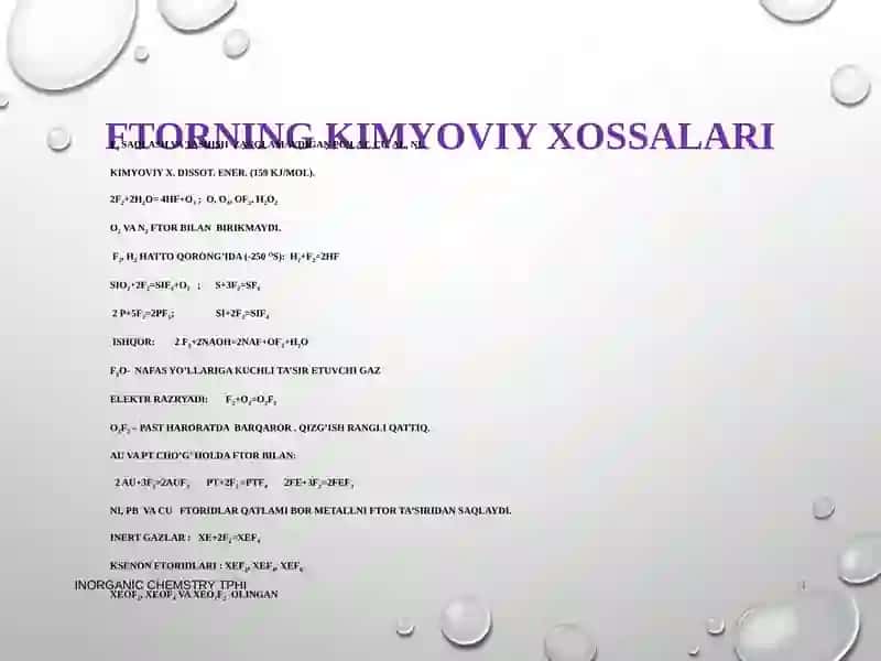 XVII GURUH ELEMENTLARINING UMUMIY TAVSIFI 4