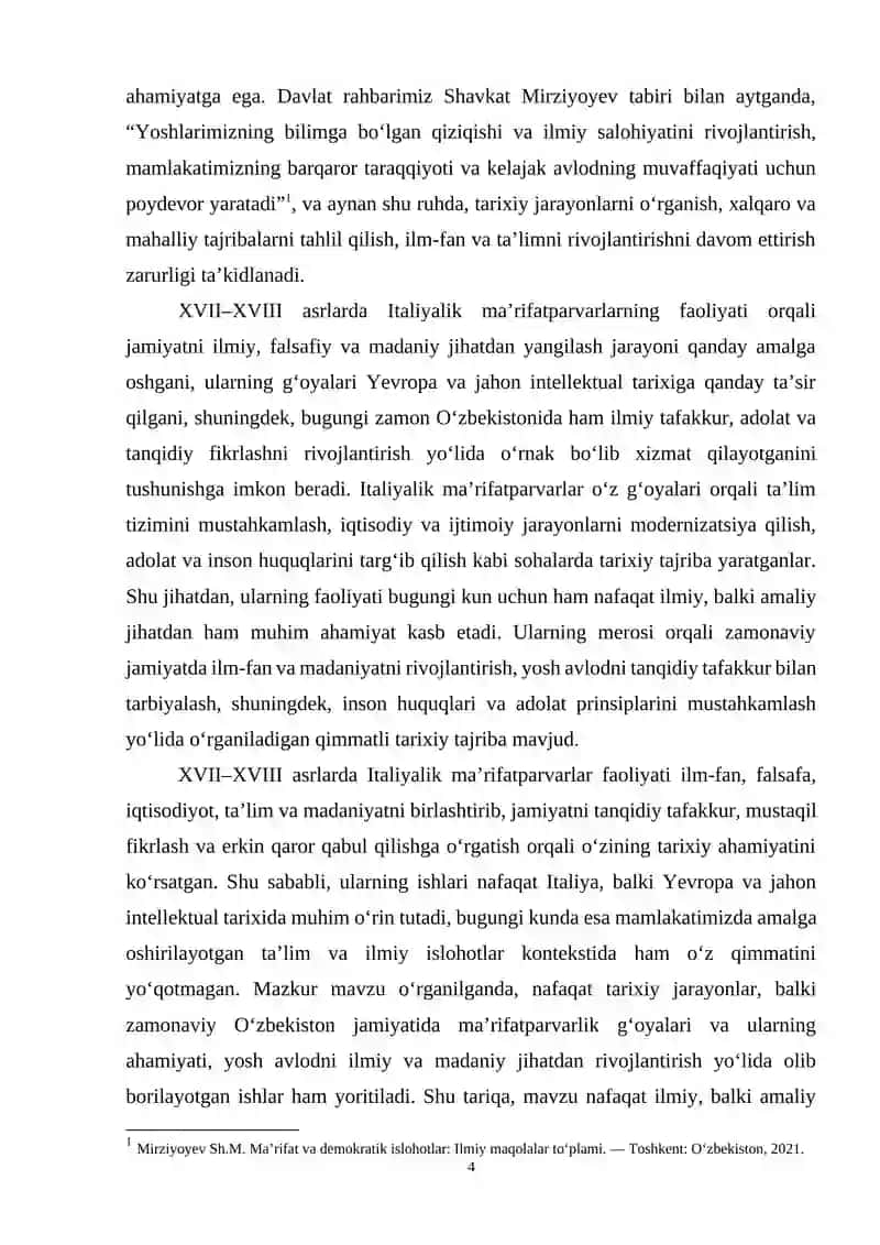 XVII-XVIII asrlarda Italian maʼrifatparvarlarining faoliyati 4