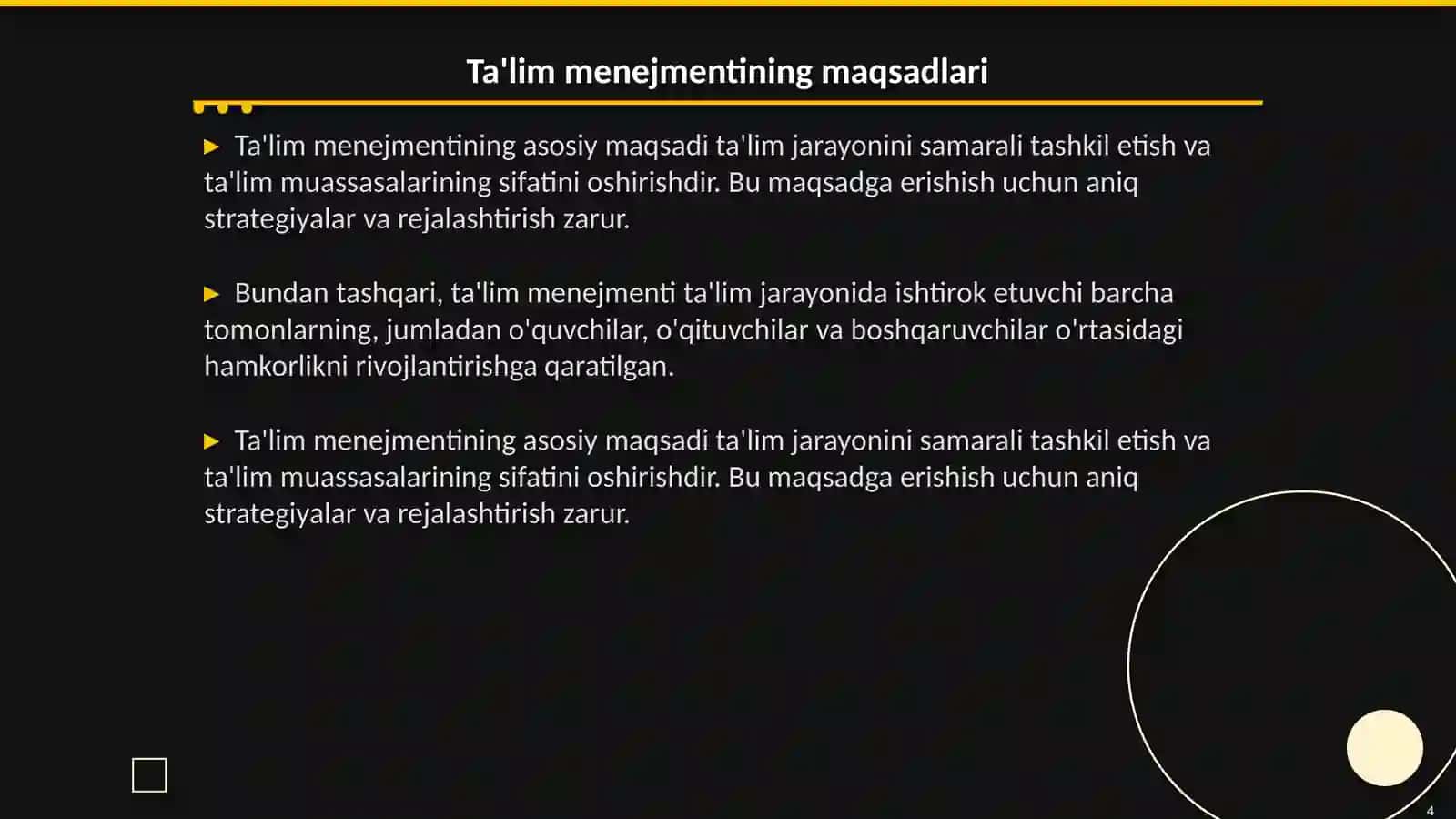 Ta'lim menejmenti fanining o'rni 4