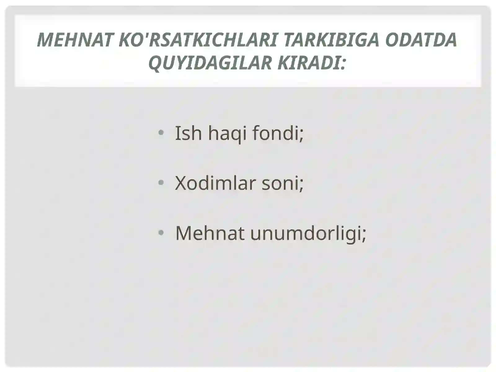 Korxonada mehnat RESURSLARI tahlili 4
