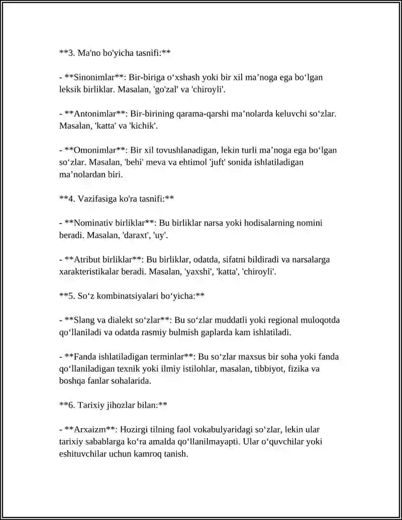 OʻZBEK TILI LEKSIKASI 4