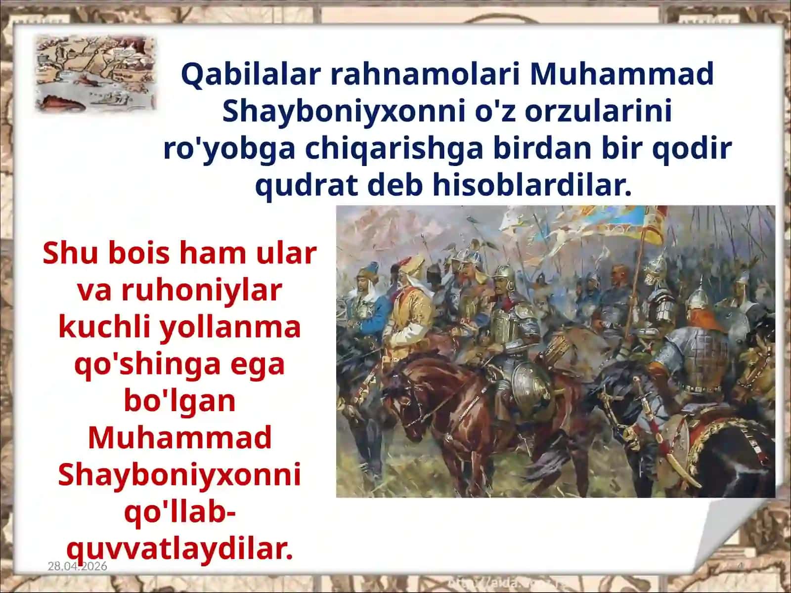 Movarounnahrda Shayboniylar davlatining tashkil topishi 4